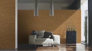 A.S. Création | Vliesová tapeta na zeď Versace 34902-3 | 0,70 x 10,05 m | oranžová, metalická, hnědá