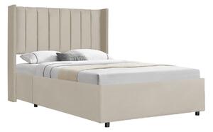 FurniGO Čalouněná postel Savona 140 x 200 cm - béžová