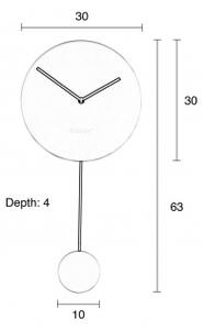 ZUIVER MINIMAL CLOCK hodiny s kyvadlem bílá