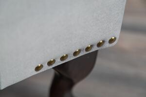 Taburet CHESTERFIELD stříbrnošedý samet Nábytek | Doplňkový nábytek | Taburety