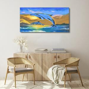 Obraz na plátně Obraz na plátně Abstrakce Dolphins Sun