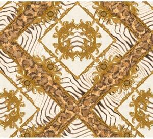 A.S. Création | Vliesová tapeta na zeď Versace 34904-3 | 0,70 x 10,05 m | žlutá, hnědá, krémová, metalická