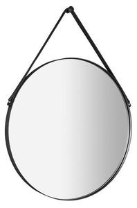 Sapho Orbiter Zrcadlo 60 cm s koženým páskem, černá mat ORT060