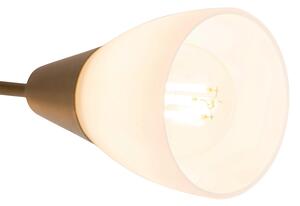 Klasické stropní bodové svítidlo zlaté s matným sklem kulaté 3-světelné - Madi