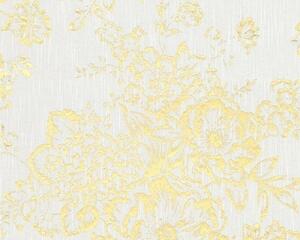 A.S. Création | Vliesová tapeta na zeď Metallic Silk 30657-1 | 0,53 x 10,05 m | bílá, zlatá