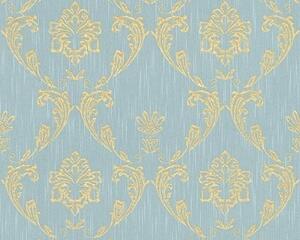 A.S. Création | Vliesová tapeta na zeď Metallic Silk 30658-6 | 0,53 x 10,05 m | modrá, zlatá