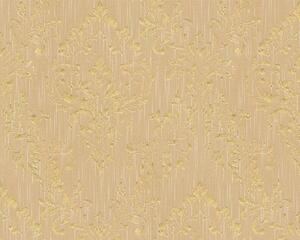 Textilní tapeta na zeď Metallic Silk 30659-4 | 0,53 x 10,05 m | žlutá, zlatá | A.S. Création
