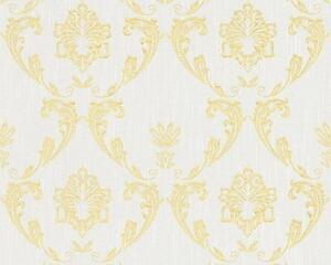 Textilní tapeta na zeď Metallic Silk 30658-1 | 0,53 x 10,05 m | bílá, zlatá | A.S. Création