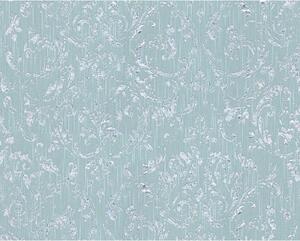 A.S. Création | Vliesová tapeta na zeď Metallic Silk 30660-5 | 0,53 x 10,05 m | modrá, stříbrná