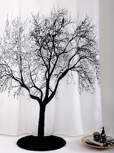Erga Peva, sprchový závěs 180x200cm, polyester, bílá-černá vzor strom, ERG-04440
