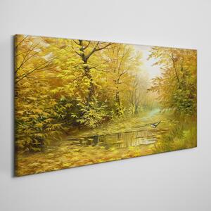 Obraz na plátně Obraz na plátně Lesní řeka podzimní volně žijících živočichů