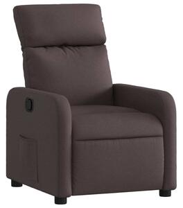 Polohovací křeslo tmav hndé textil