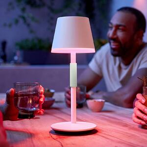 Philips Hue Go LED stolní lampa se stínidlem, bílá