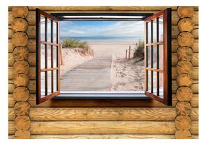 Fototapeta - Pláž u okna 200x140 + zdarma lepidlo