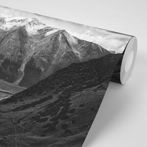 Fototapeta horská panorama v černobílém
