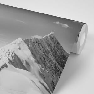 Fototapeta zasněžené černobílé pohoří