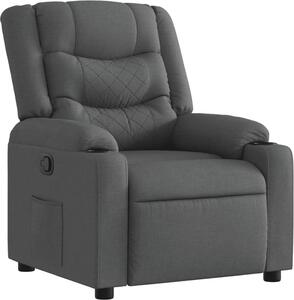 Polohovací křeslo tmav edé textil