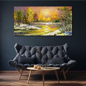 Obraz na plátně Obraz na plátně Moderní les Zimní voda