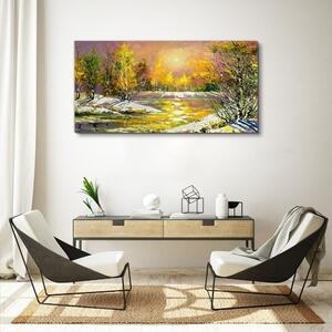 Obraz na plátně Obraz na plátně Moderní les Zimní voda
