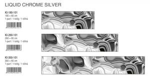 DIMEX | Fototapeta do kuchyně Kapalné chromové stříbro KI-350-101 | 350 x 60 cm | bílá, šedá