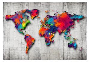 Fototapeta - Mapa světa v barvách 400x280 + zdarma lepidlo