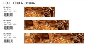 DIMEX | Fototapeta do kuchyně Kapalný chromový bronz KI-350-102 | 350 x 60 cm | metalická, hnědá
