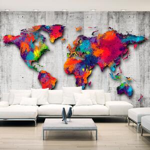 Fototapeta - Mapa světa v barvách 250x175 + zdarma lepidlo