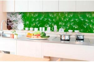 DIMEX | Fototapeta do kuchyně Pampeliška KI-350-012 | 350 x 60 cm | zelená, bílá, hnědá