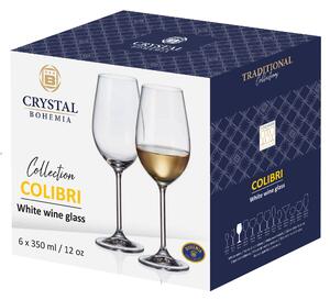 Crystal Bohemia Sklenice na víno COLIBRI 350 ml, 6 ks