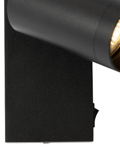 Moderní nástěnné svítidlo černé nastavitelné vypínačem - Jeana Luxe