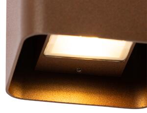 Moderní nástěnné svítidlo rezavě hnědé včetně LED IP54 čtvercové - Evi