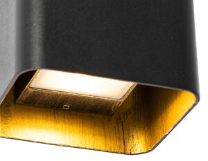 Moderní nástěnné svítidlo černé včetně LED IP54 čtvercové - Evi