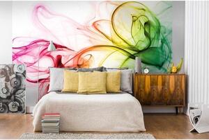 DIMEX | Vliesové fototapety na zeď Teplý kouř barev MS-5-0289 | 375 x 250 cm| bílá, růžová, žlutá, zelená, oranžová