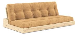 Manšestrová rozkládací pohovka ve světle hnědo-hořčicové barvě 196 cm Base – Karup Design