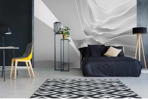 DIMEX | Vliesové fototapety na zeď 3D futuristická vlna MS-5-0295 | 375 x 250 cm| bílá, šedá