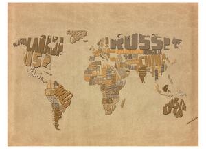 Fototapeta - Mapa světa z názvů 250x193 + zdarma lepidlo