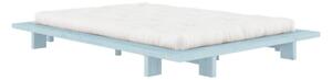 Světle modrá dvoulůžková postel z borovicového dřeva s roštem 140x200 cm Japan – Karup Design