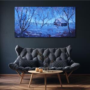 Obraz na plátně Obraz na plátně Abstrakce zimní sníh stromy