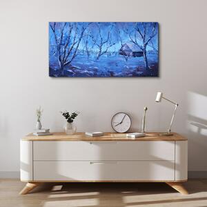 Obraz na plátně Obraz na plátně Abstrakce zimní sníh stromy