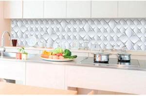 DIMEX | Fototapeta do kuchyně 3D umělecká zeď KI-350-095 | 350 x 60 cm | bílá, šedá