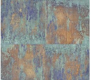 A.S. Création | Vliesová tapeta na zeď Neue Bude 36118-1 | 0,53 x 10,05 m | modrá, metalická, hnědá