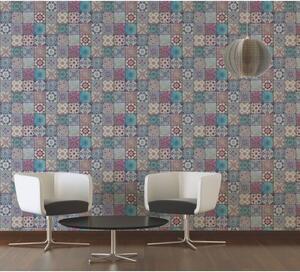 A.S. Création | Vliesová tapeta na zeď Neue Bude 36205-1 | 0,53 x 10,05 m | zelená, modrá, fialová, růžová