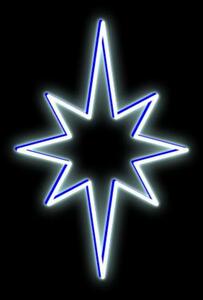 DecoLED LED světelná hvězda, závěsná, 35x50cm, ledově bílá