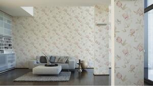 A.S. Création | Vliesová tapeta na zeď Designschungel 34498-3 | 0,53 x 10,05 m | růžová, bílá, béžová