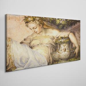 Obraz na plátně Obraz na plátně Starověké ženy květiny