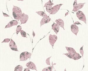 A.S. Création | Vliesová tapeta na zeď Flavour 36687-5 | 0,53 x 10,05 m | metalická, bílá, růžová
