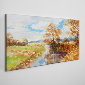 Obraz na plátně Obraz na plátně Strom řeka Sky