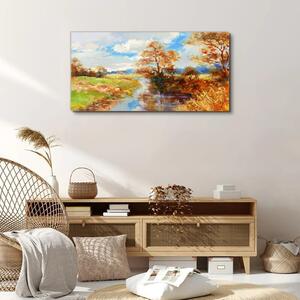 Obraz na plátně Obraz na plátně Strom řeka Sky