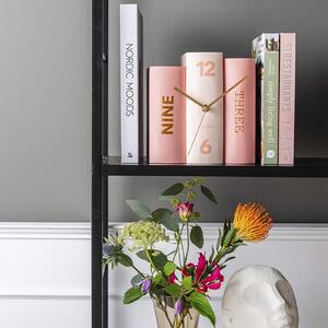 KARLSSON Stolní hodiny Book růžové 20 × 15 × 20 cm