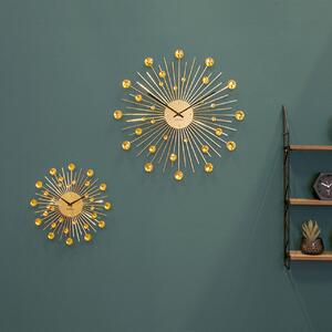 KARLSSON Nástěnné hodiny Sunburst střední zlaté krystaly ∅ 30 cm